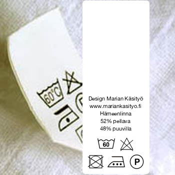 Tvättrådsetiketter med tvättsymboler | Materialetiketter | Etiketter för kläder